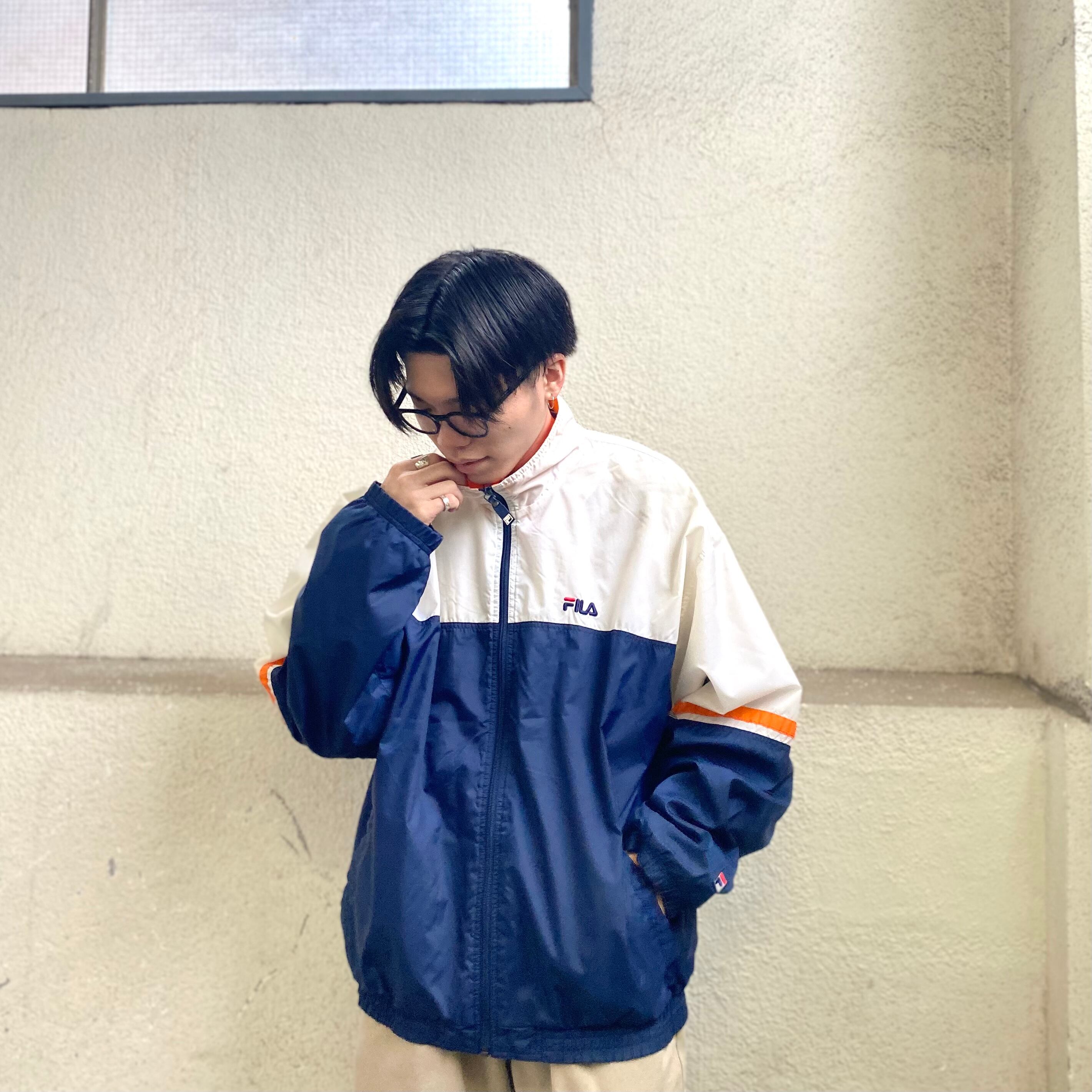 90年代 size : XL【 FILA 】フィラ ナイロンジャケット フルジップ 胸 ...