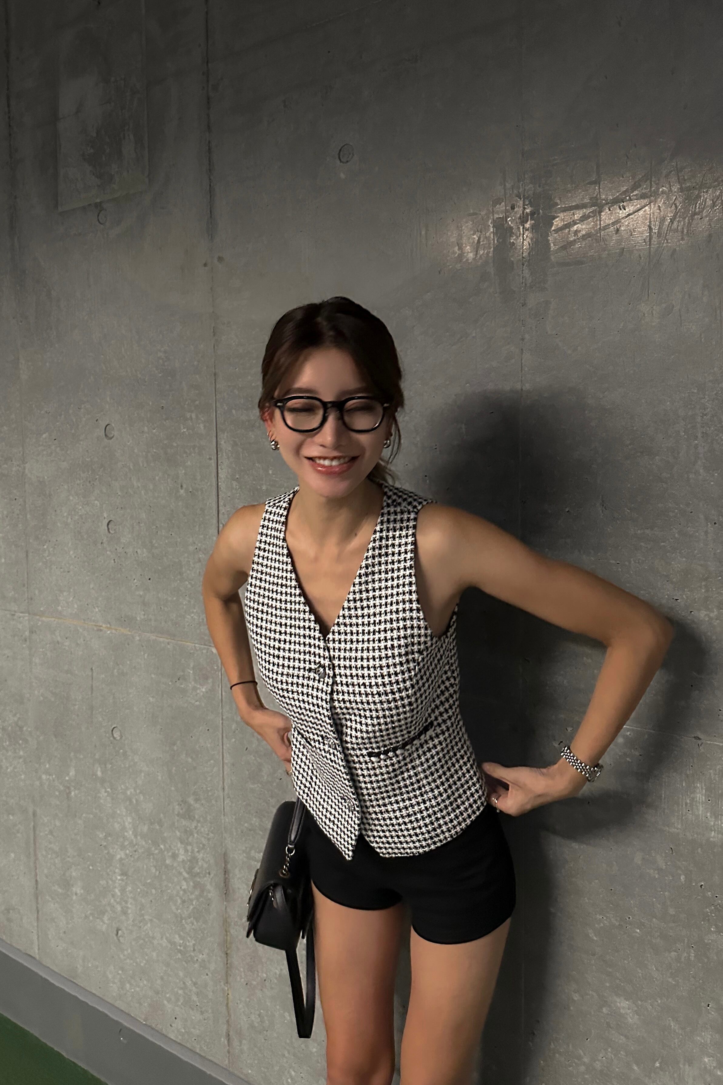 テクスチャー ツイードベスト