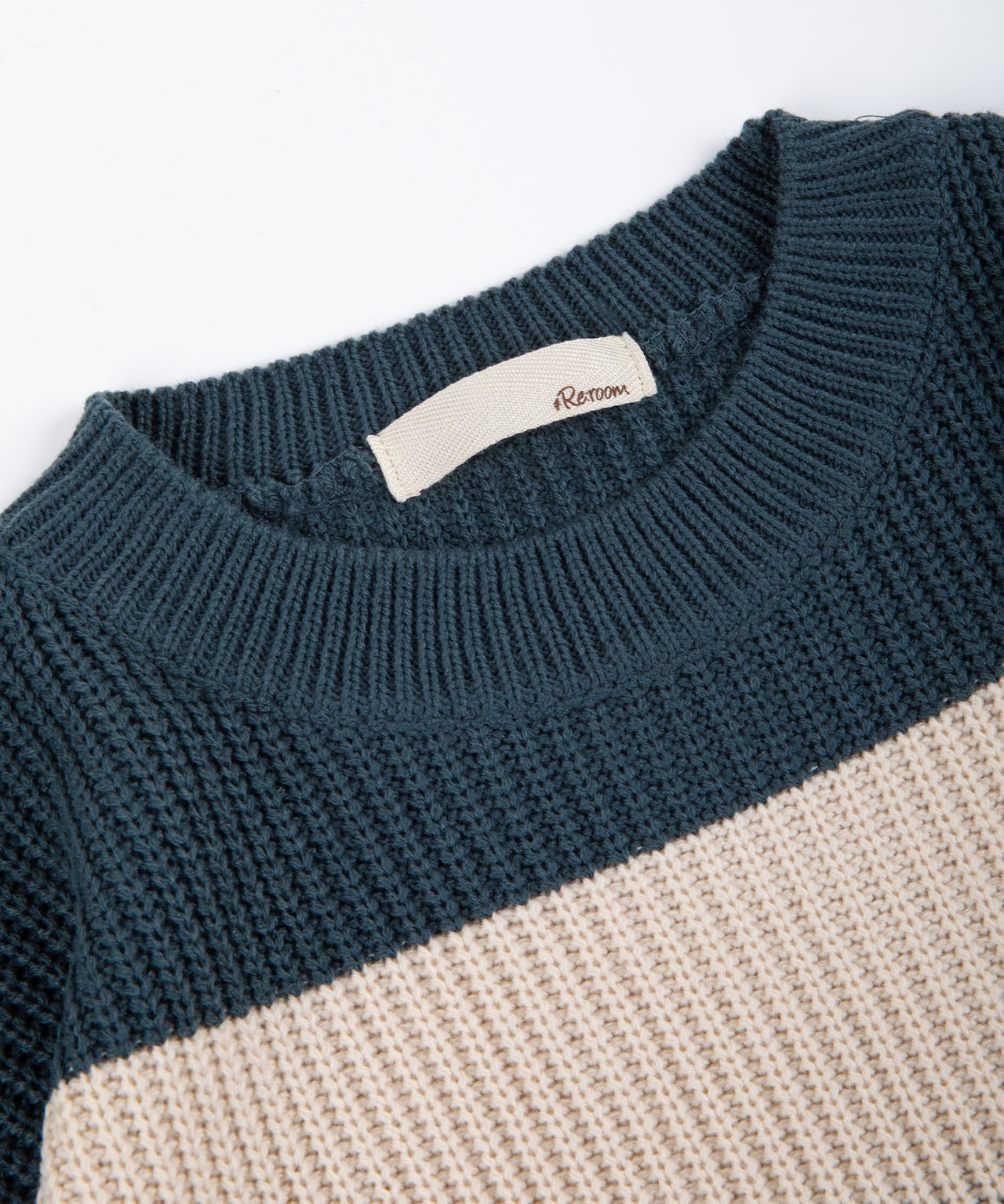 【#Re:room】ONE POINT BORDER BIG CREW KNIT［REK123］