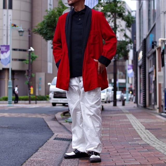 1940s~ Red Corduroy Smoking Jacket / USA ヴィンテージ コーデュロイ