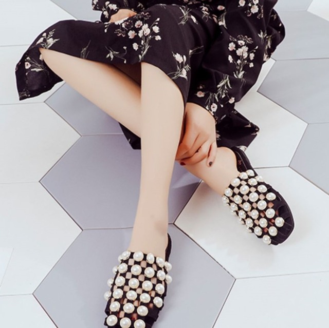 パールドットのスリッパサンダル　3color　10245