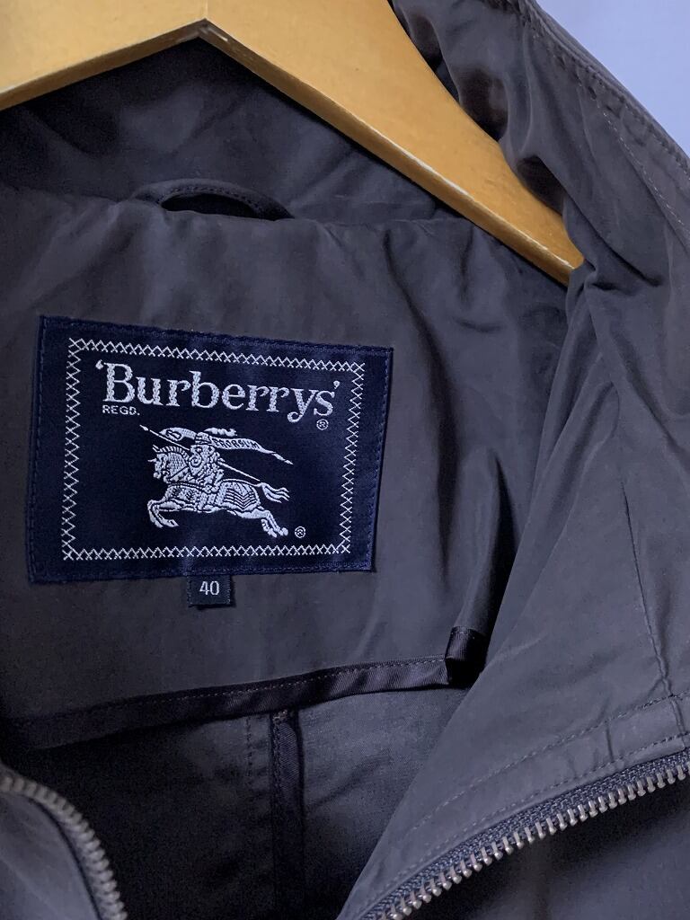 1980~90's Micro Suede Hooded Zip-Up Coat "Burberrys"