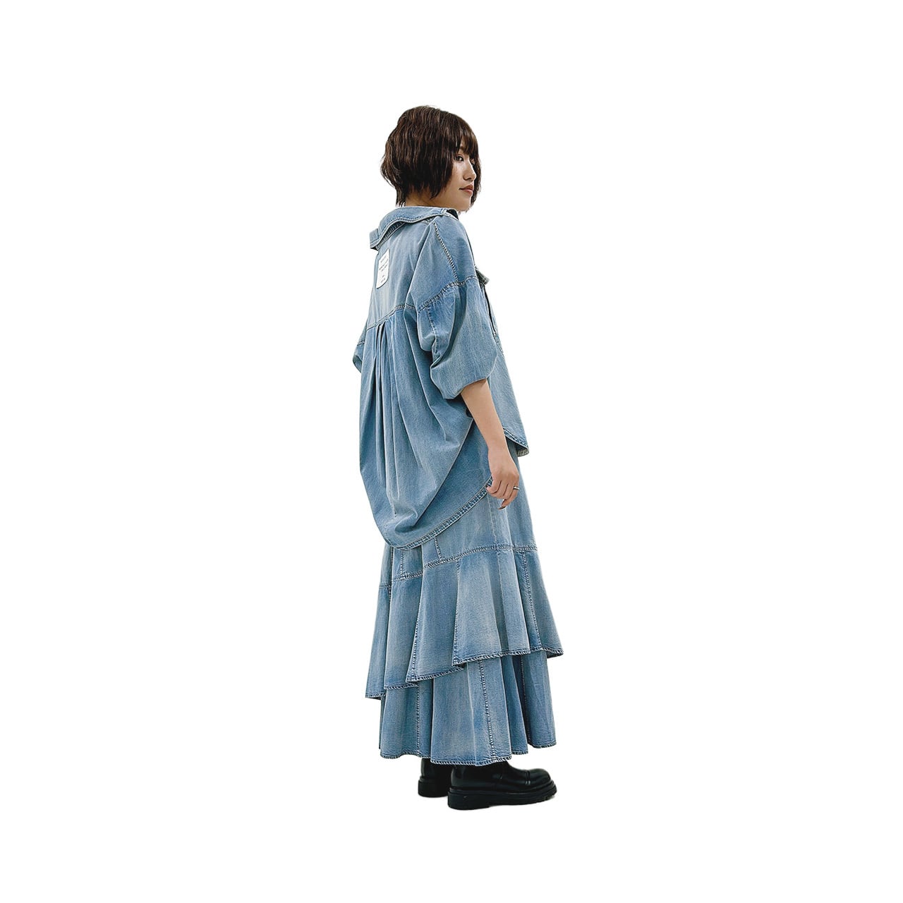 ayane アヤン ダンガリーバックフリルブルゾン　インディゴ ⭐限定商品⭐【ayane】ダンガリー変形切り替えスカート 856712 アヤン