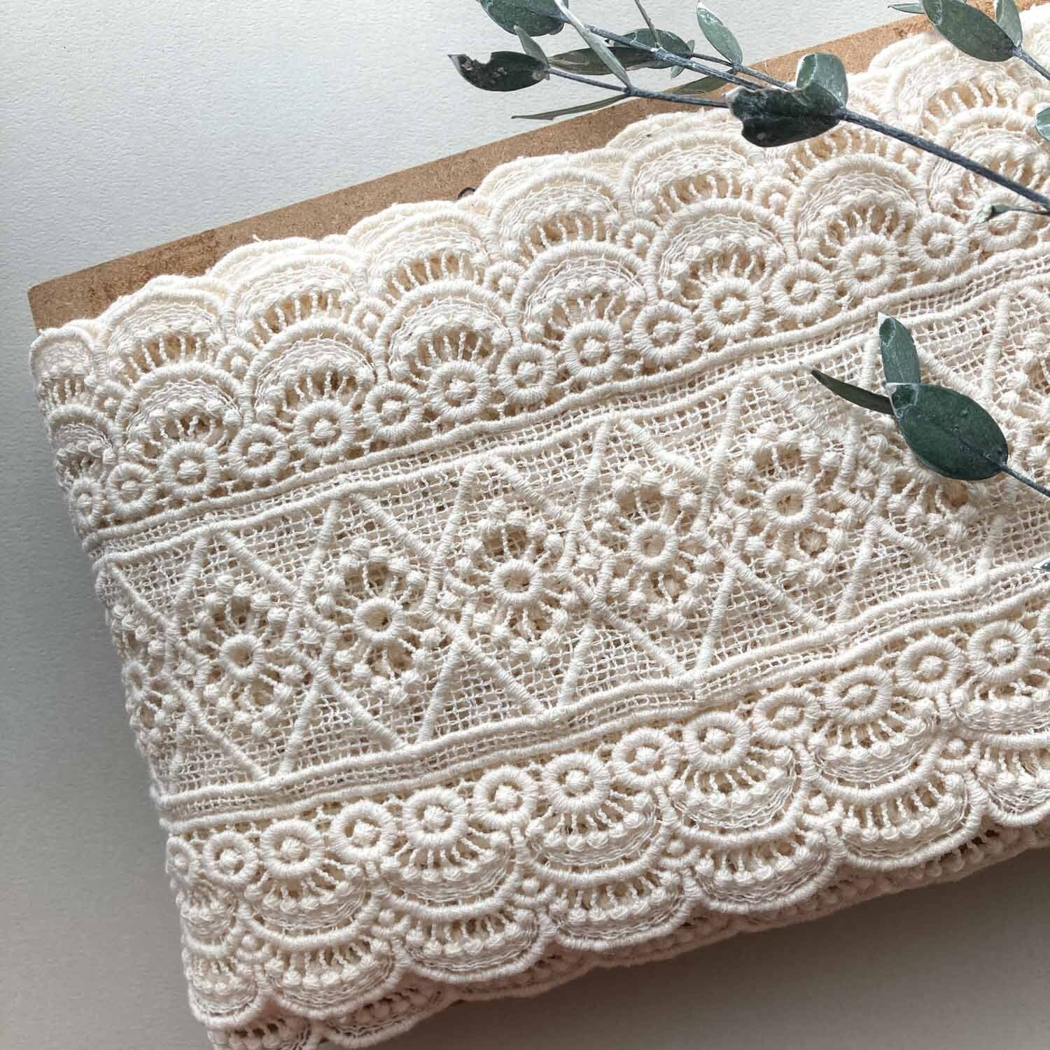 クリップ50個計6枚トルコ刺繍 ホワイト レース 2枚セット×3セット クリップ50個計6枚トルコ刺繍 ホワイト レース 2枚セット×3セット