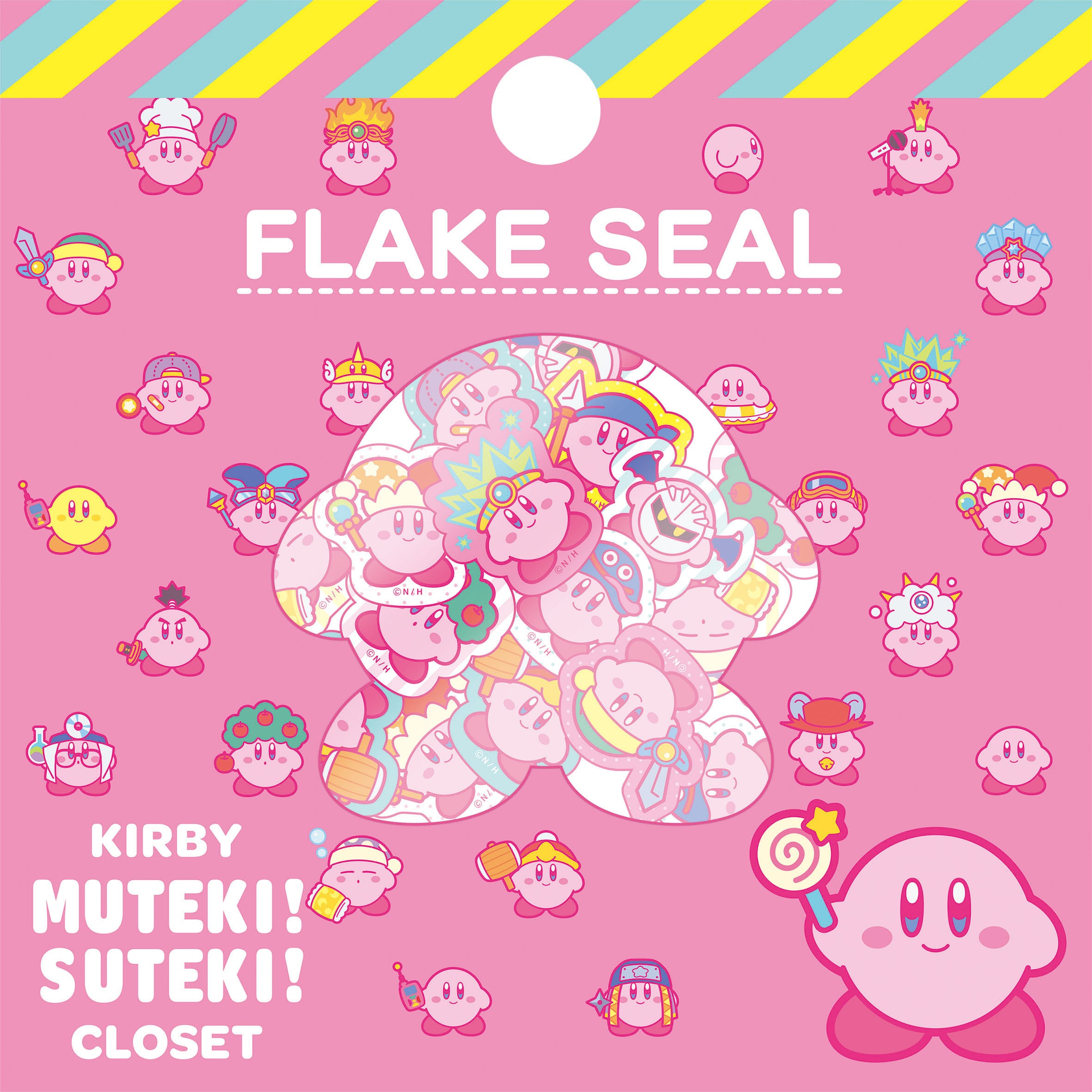 星のカービィ KIRBY MUTEKI! SUTEKI! CLOSET フレークシール  (1) ピンク /  エンスカイ