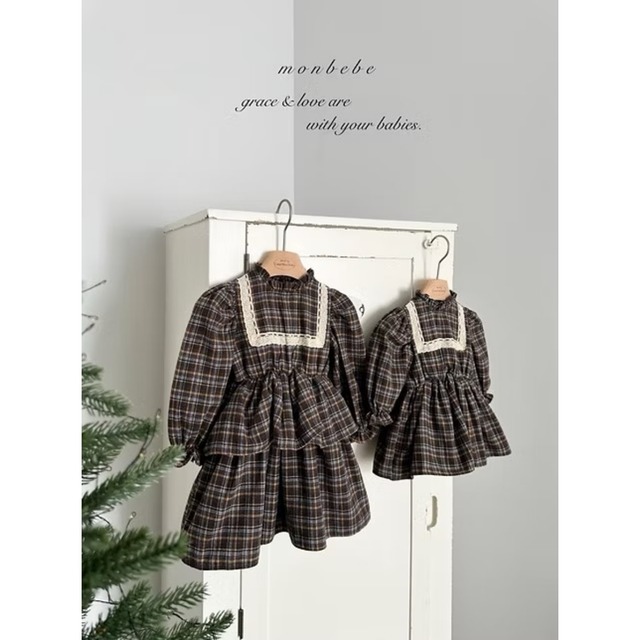 《予約》monbebe ¨ bebe) lope check suit