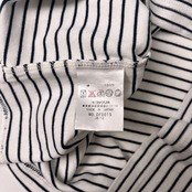 LACOSTE ラコステ ボーダー スキッパー 襟付き 半袖シャツ 42/ホワイト ネイビー