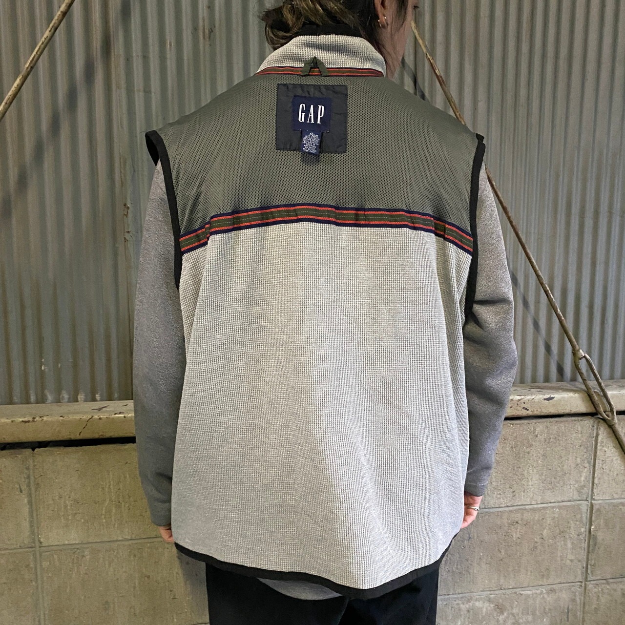 00年代 OLD GAP オールドギャップ フルジップ ナイロンベスト 