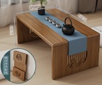 折りたたみ式 竹製ティーテーブル ローテーブル 座卓 コンパクト収納 和風 茶道具 禅スタイル 立体彫刻 サンバースト 女性でも軽量 省スペース 多機能テーブル