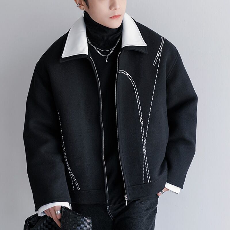 ダブルカラーホワイトステッチジャケット C10579