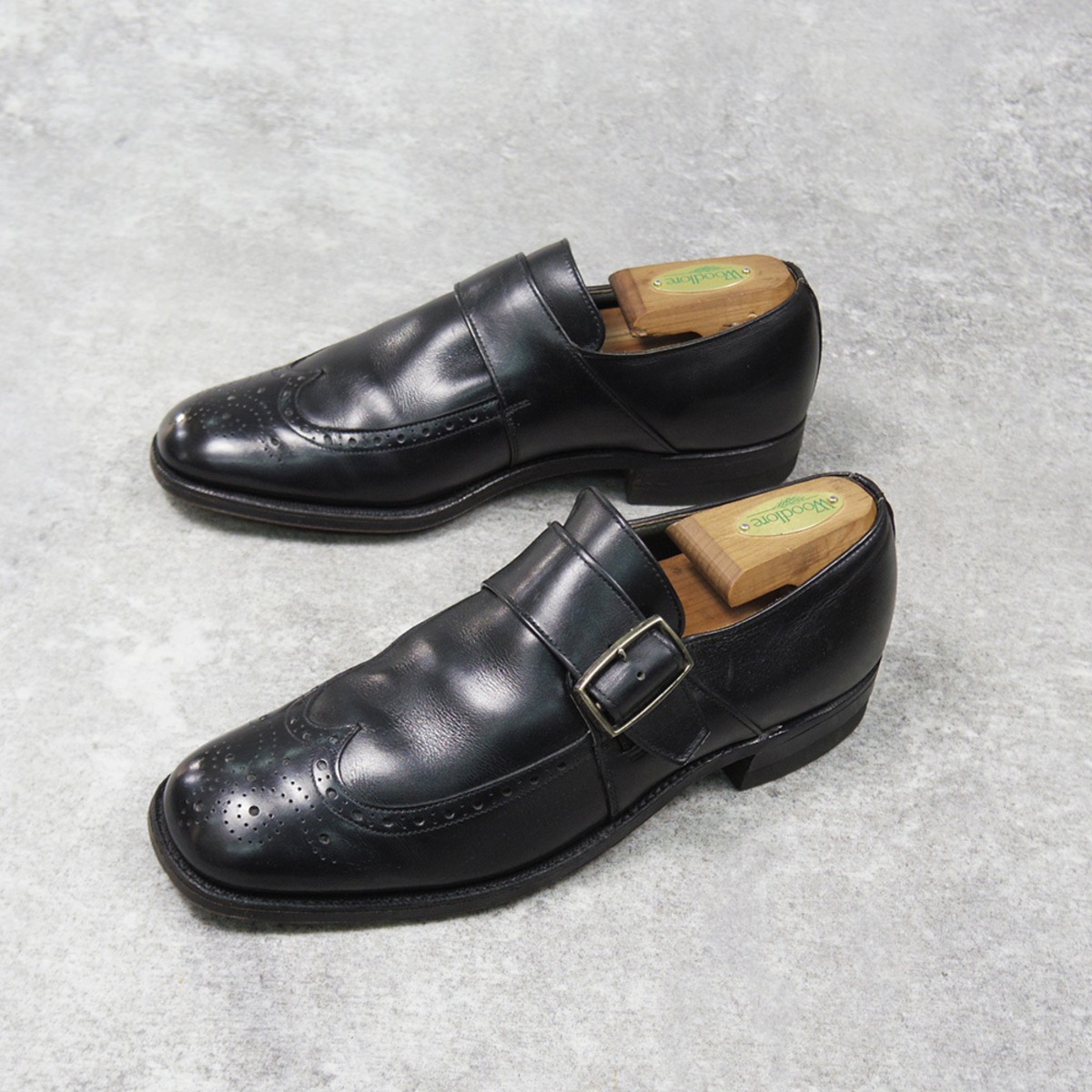 60s 26cm French Shriner Monk Strap Shoes armee