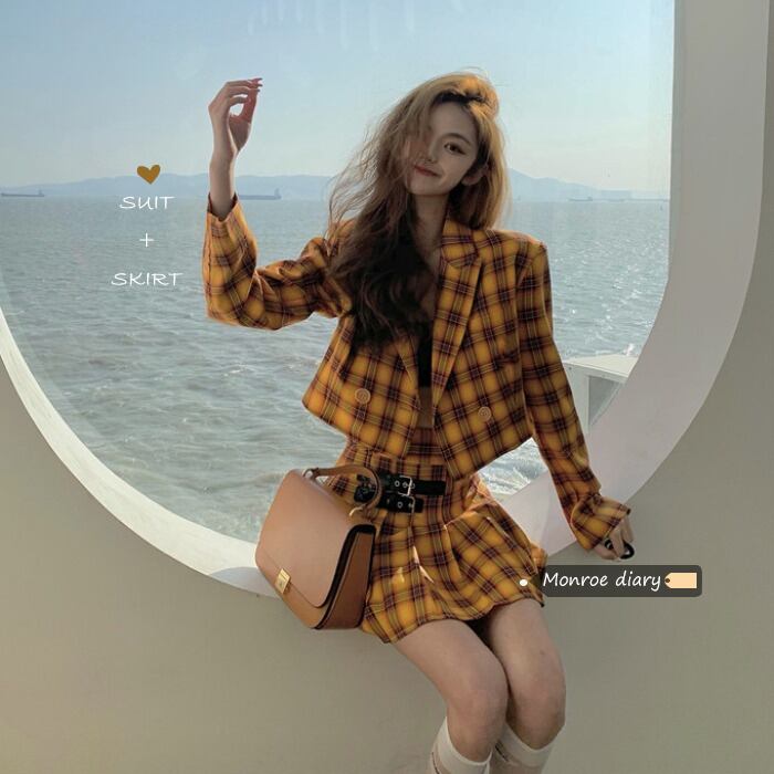 スタイル格子柄スカート スプリング ストリート 春物 モンロー70093557248