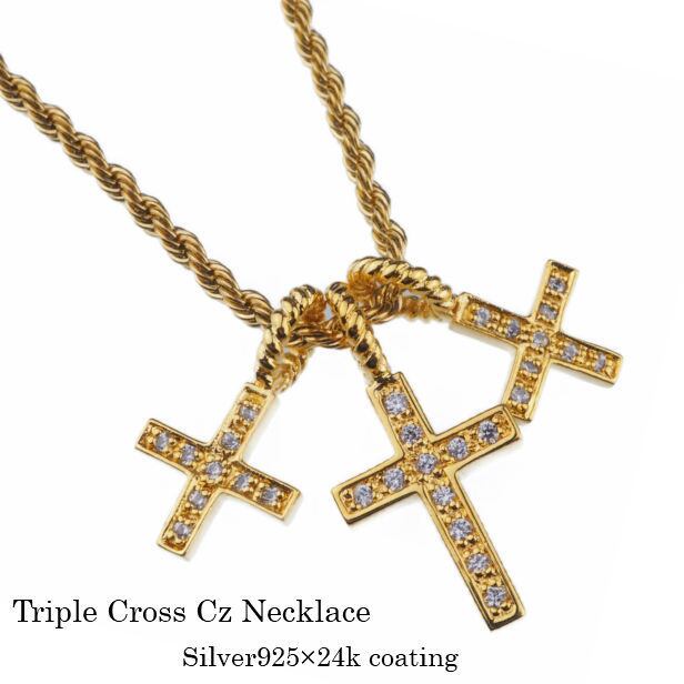 triple Cross ネックレス  ゴールド