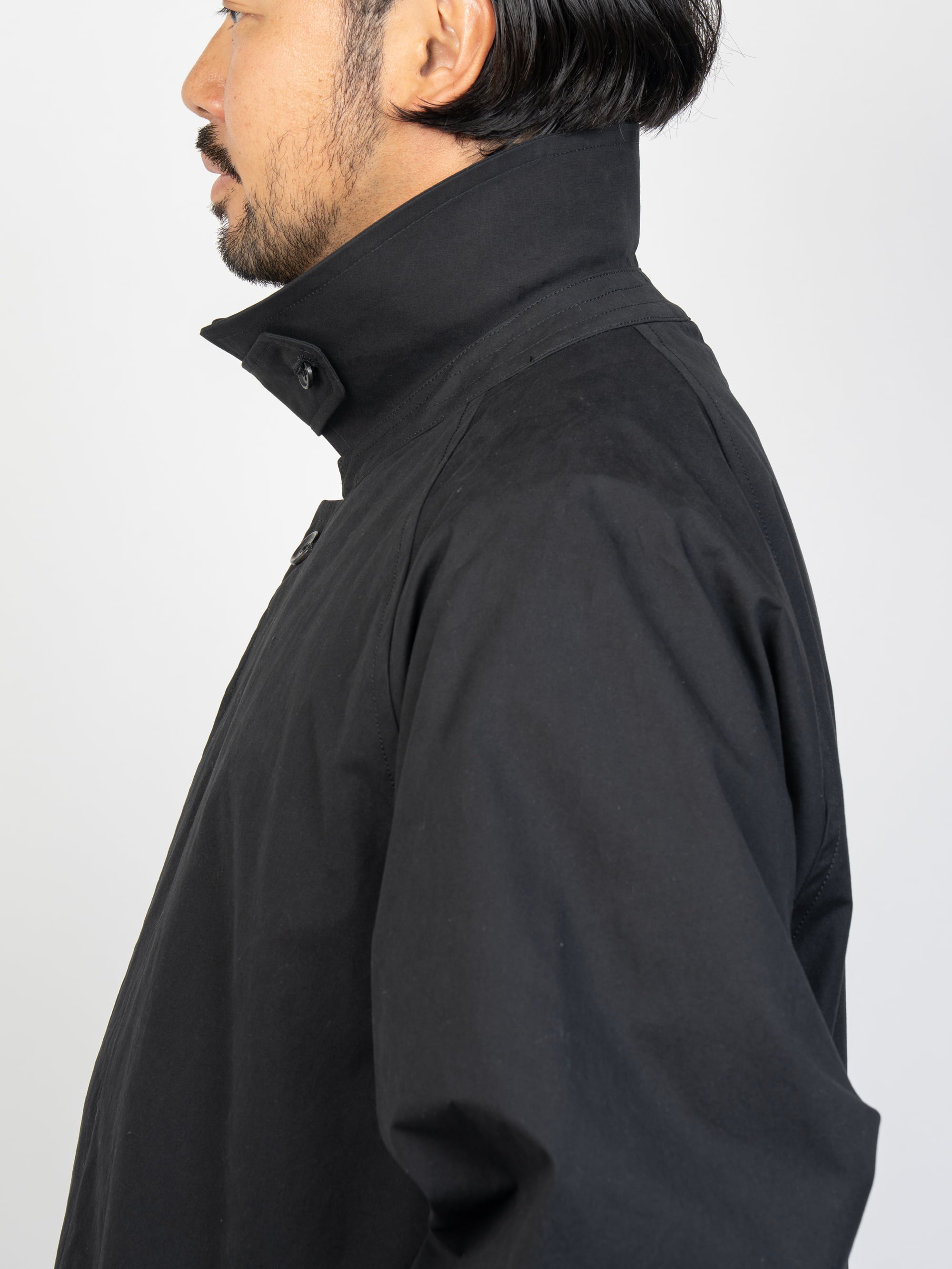 Cotton Bal Collar Over Coat (black) | OVY