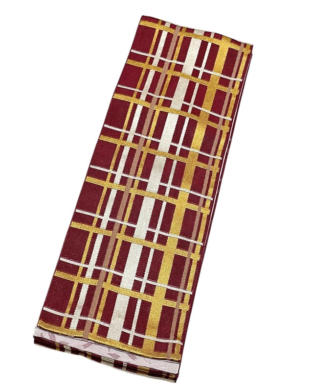 チェック模様 半幅帯