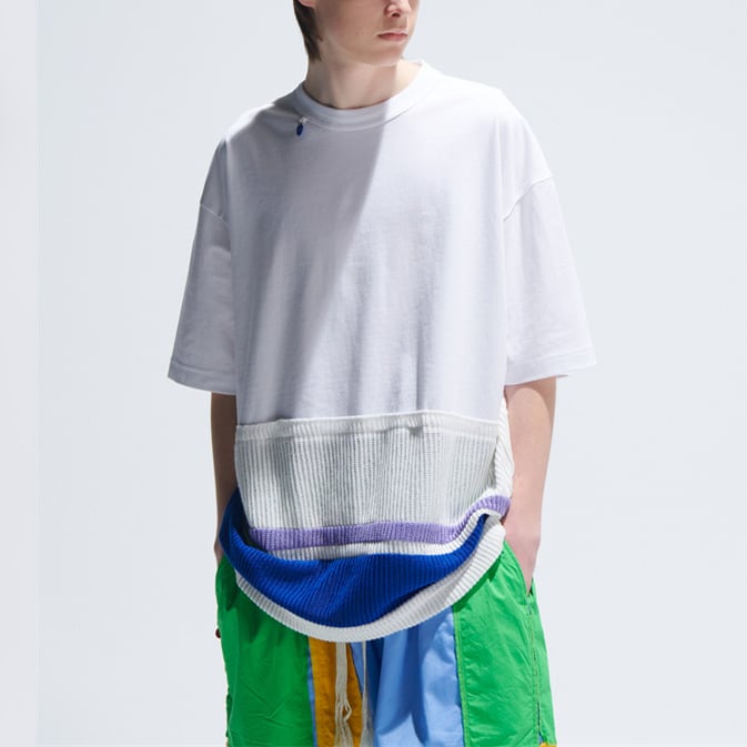 ★STRIPE COLOR CONTRAST STITCH PENDANT T(unisex)　　　A0606