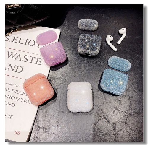 キラキラ AirPodsケース 保護カバー ライストーン付き ビジュー レディース アクセサリー♡