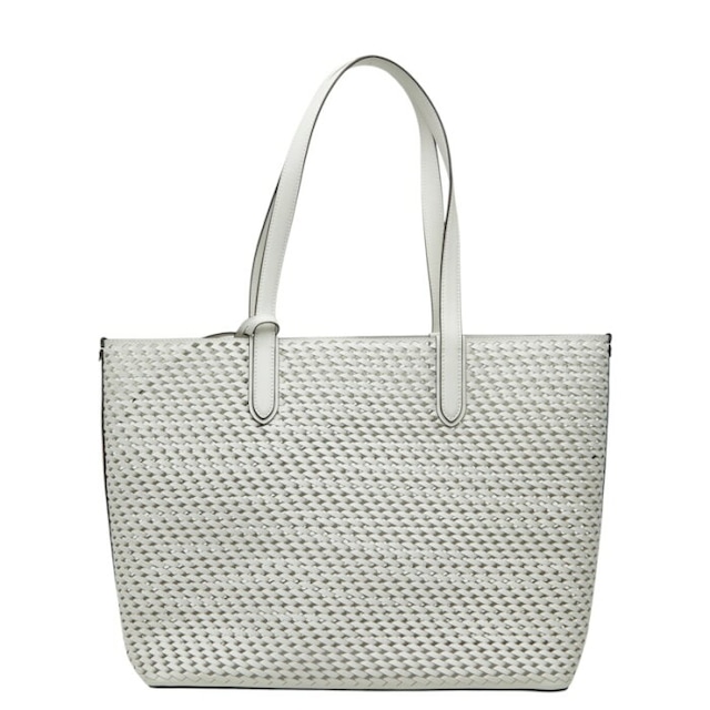 マイケルコース ELIZA ウーブンレザー トートバッグ ショルダーバッグ 30T4GZAT4L ホワイト レザー レディース Michael Kors 中古