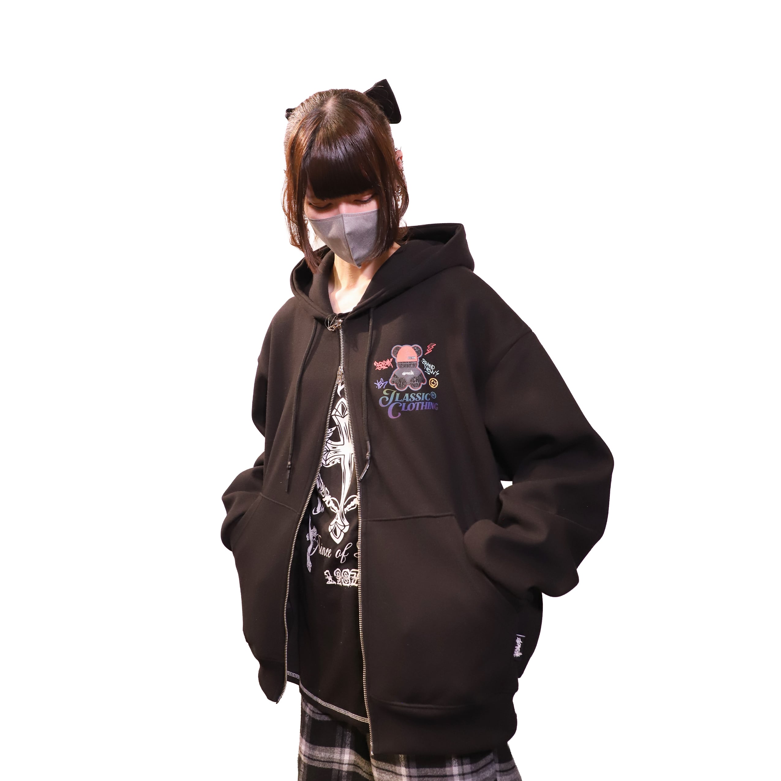 2ND ARCHIVE コラボ ジップパーカー knitcap bear JLASSIC CLOTHING