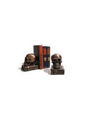 "SKULL AND BOOK" BOOK ENDS