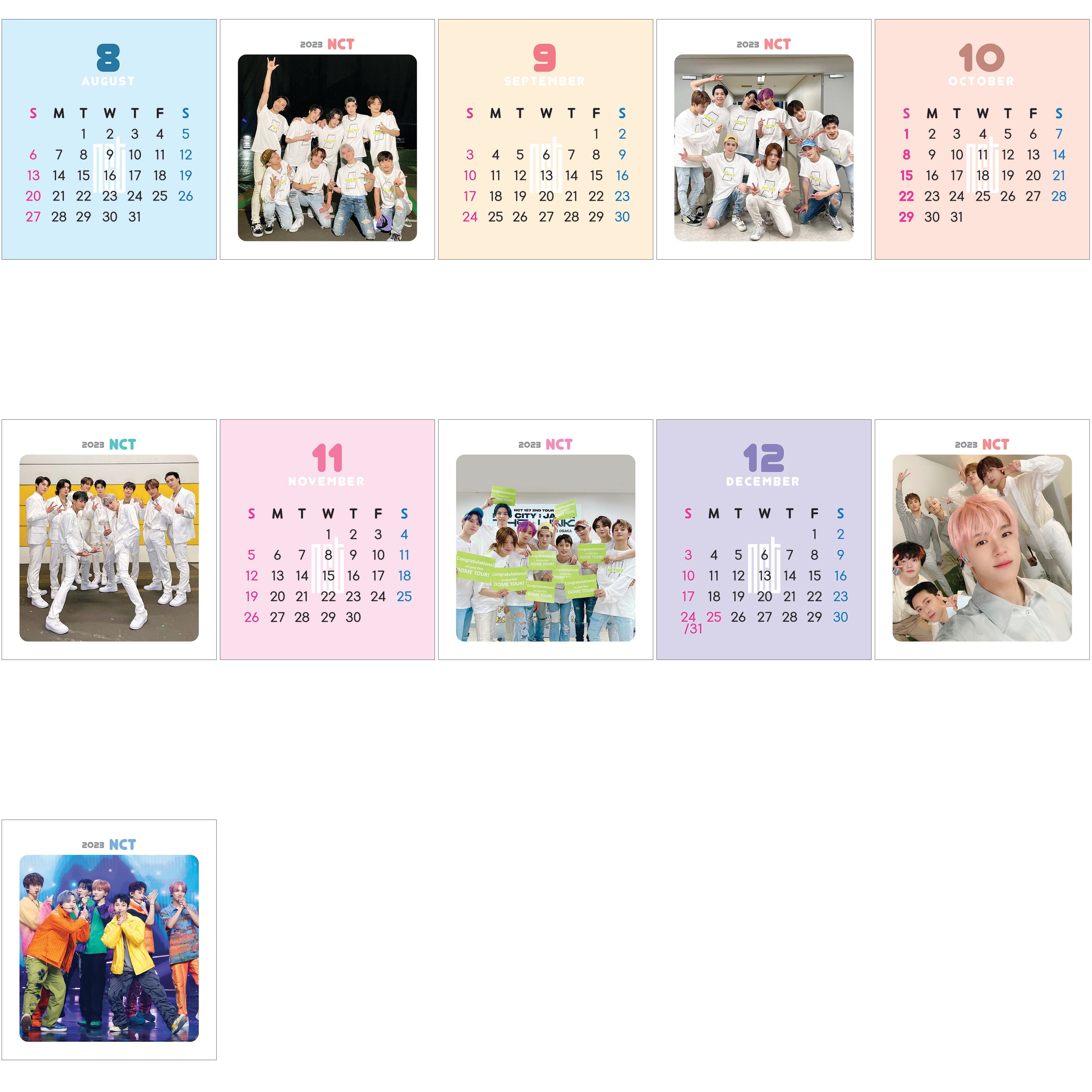 2023年 ミニ卓上カレンダー K-STAR Mini Desk Calendar【エヌシーティー (NCT)】 | K-STAR PARK