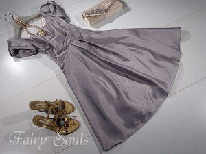 ★９号位(M)☆パフスリーブ背中編み紐結びのミニドレス(OPN5245)