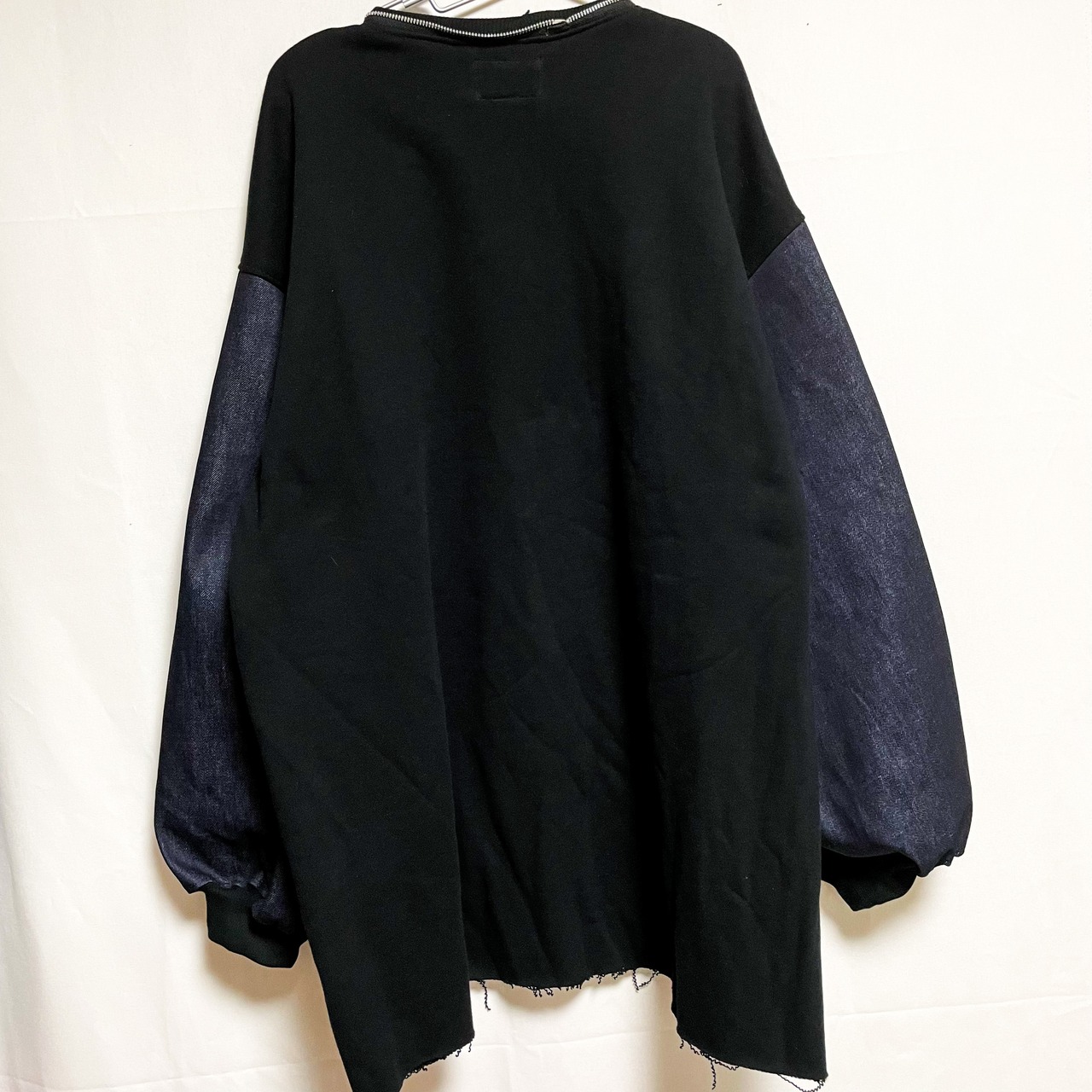 UNFINISHEDデニム切り替えワイドトレーナー