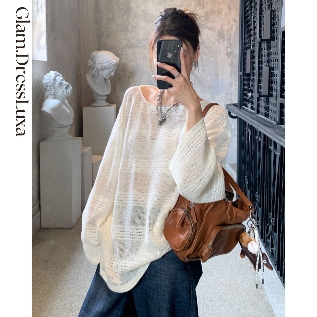 シアーボーダー Knit Pullover_T1513