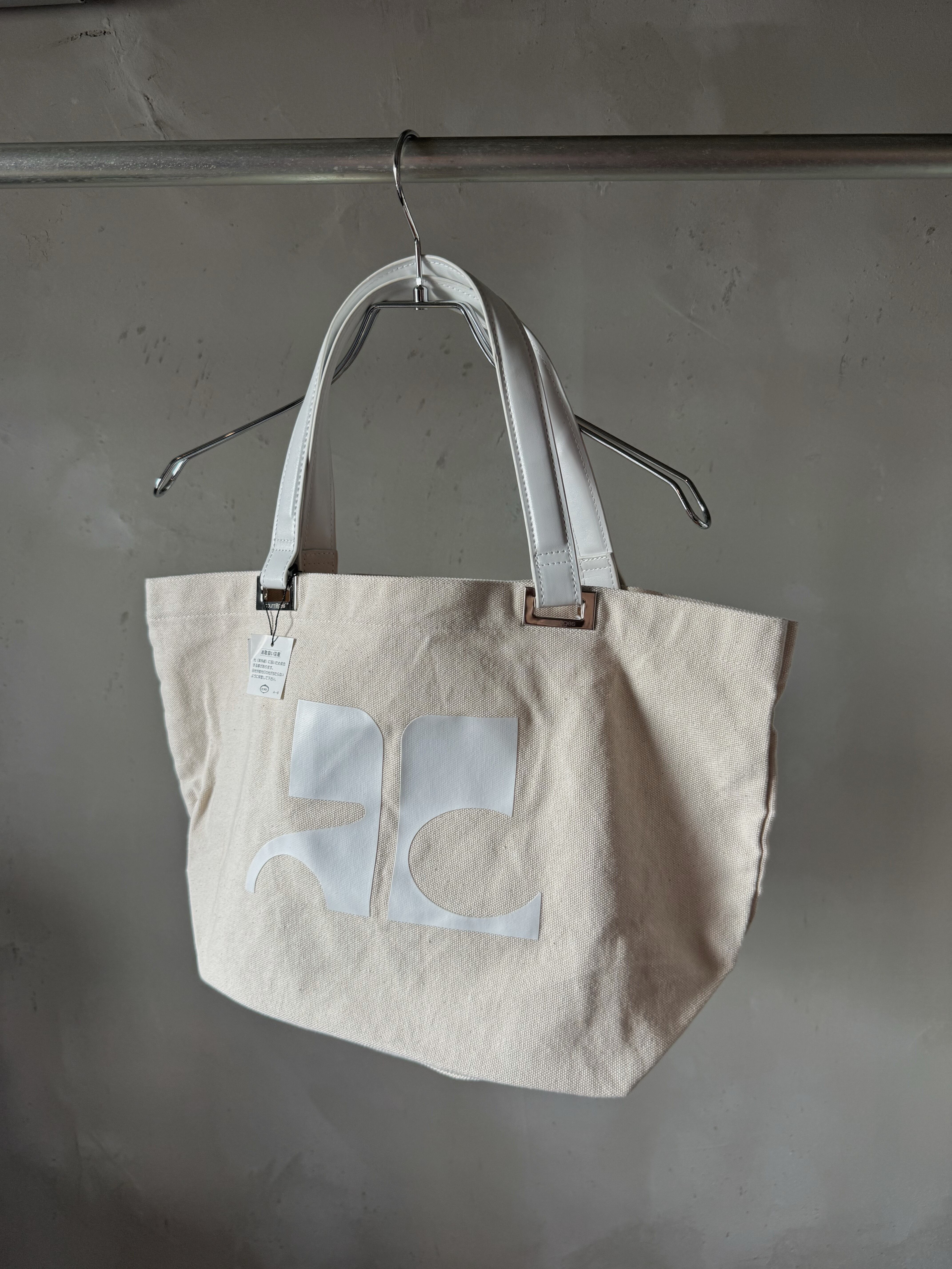 Courrèges big logo campus tote bag(dead stock)