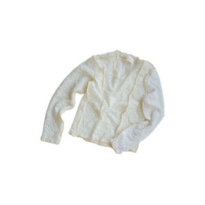 【osakentaro】wool lace top (yellow)