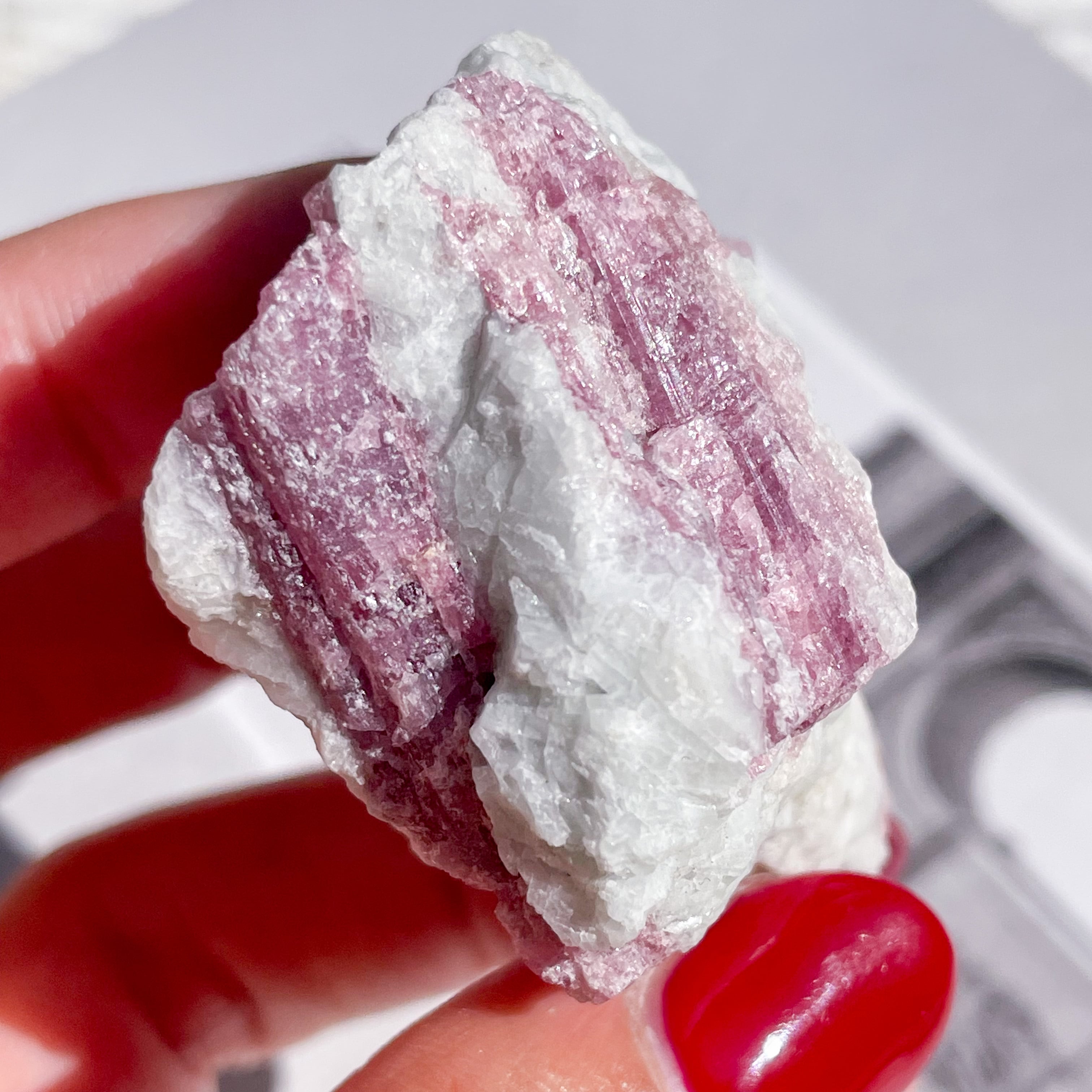 Pink Tourmaline in Quartz Rough 7 ✧ ピンクトルマリン in クォーツ