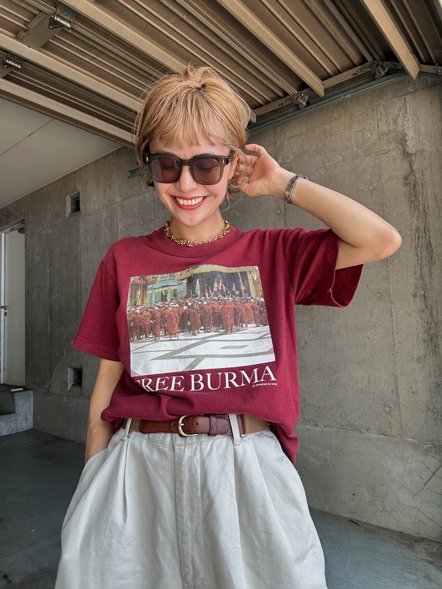 （CS1887）08’s UNDER COVER printed t-shirt “FREE BURMA”