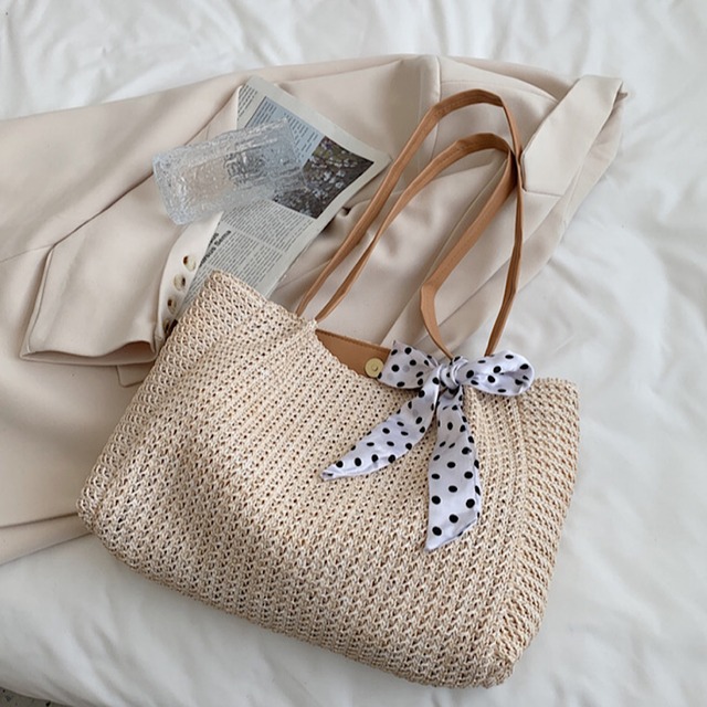 Simple basket bag with ribbon【L22SS0170】