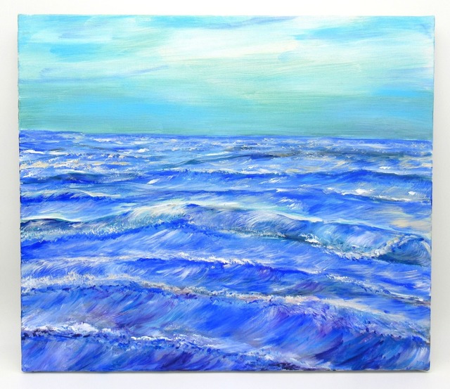 海 絵画（02）sea アクリル画 10号 ocean F10 KIYOKAWA AIMI【絵画全品 送料無料】