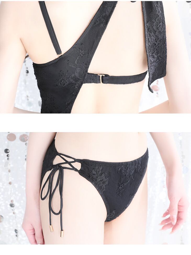 ROBE de FLEURS Glossy】Lacy zip swim wear (GL2360) 2360【返品不可