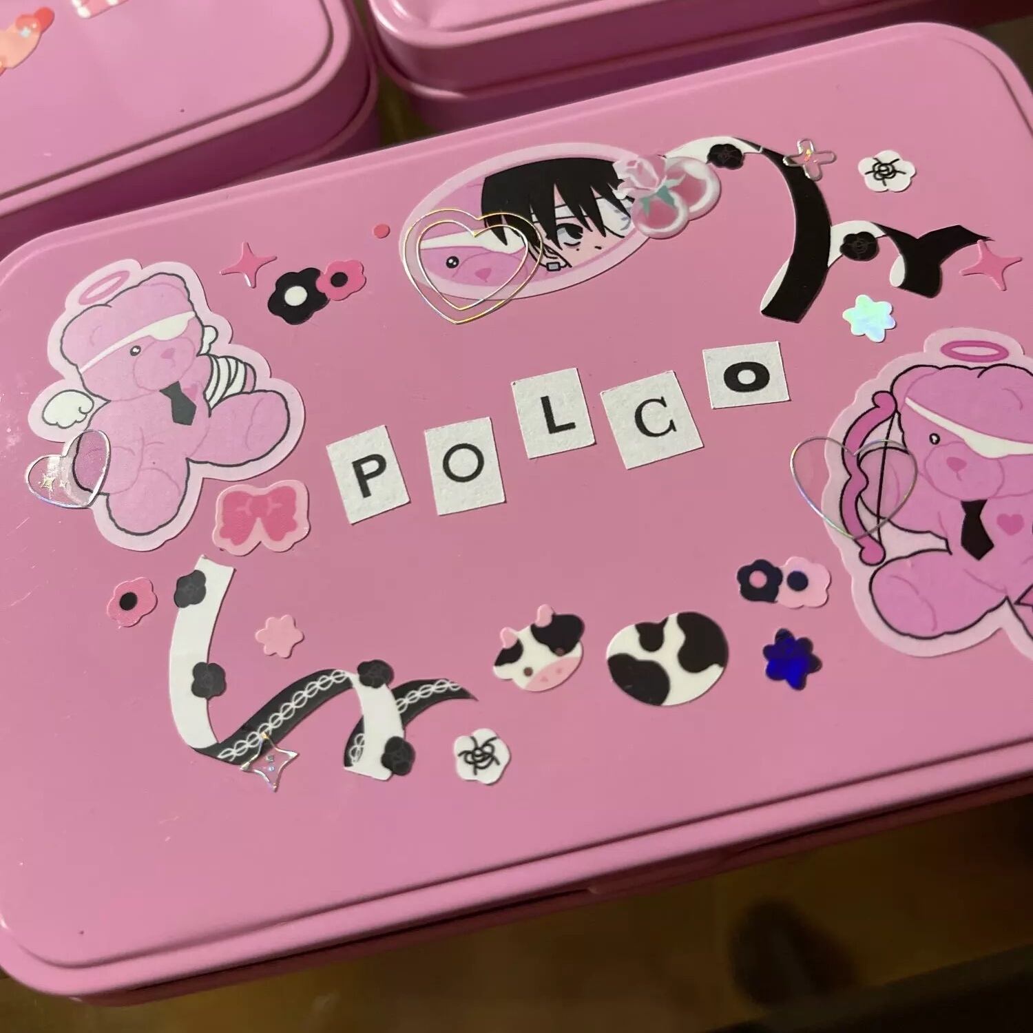 607 海外作家 Tin BOX 缶ケースセット 女の子ステッカー 装飾 韓国