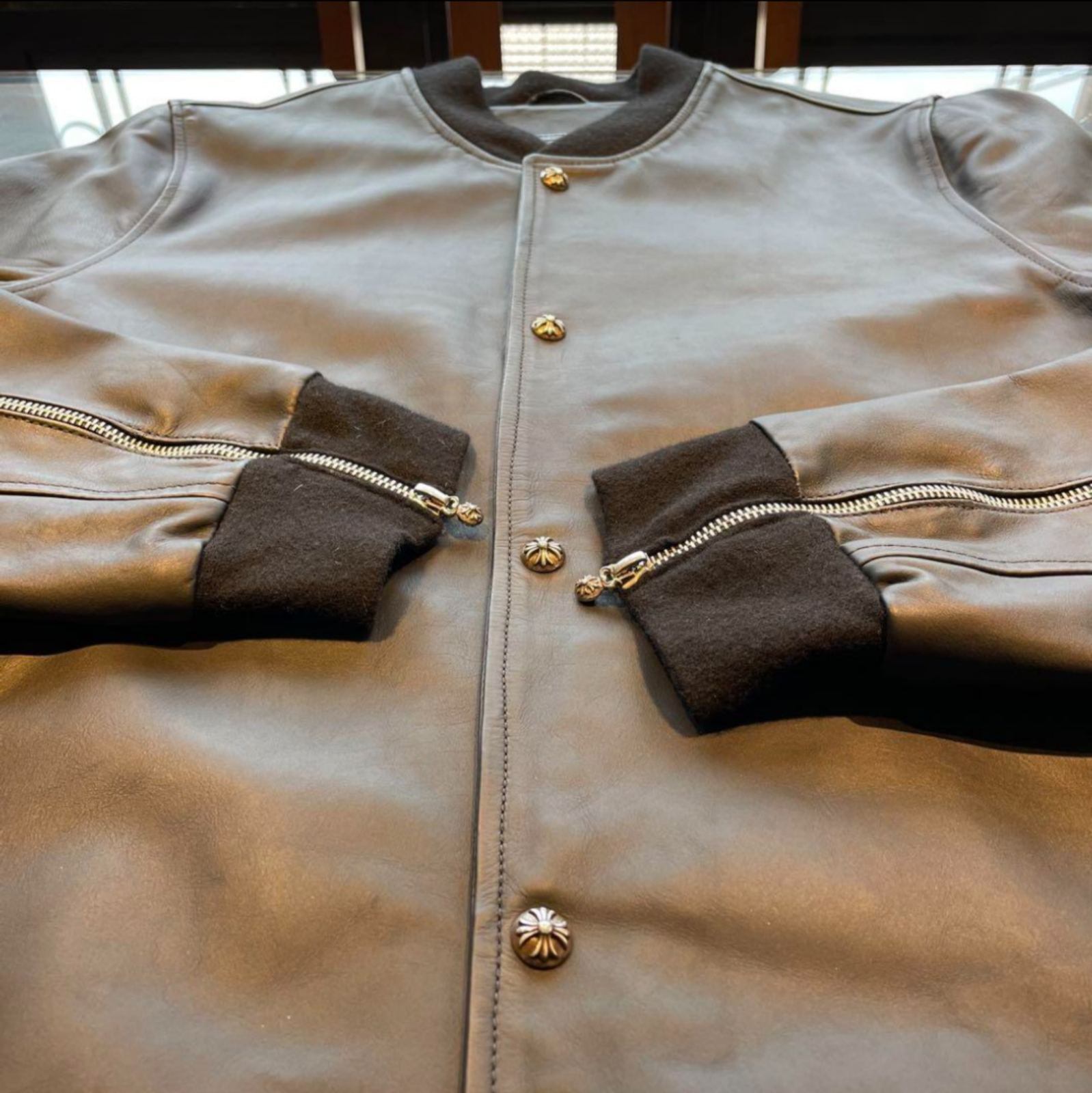 CHROME HEARTS クロムハーツ フラリーズ FLURRIES レザー ブルゾン