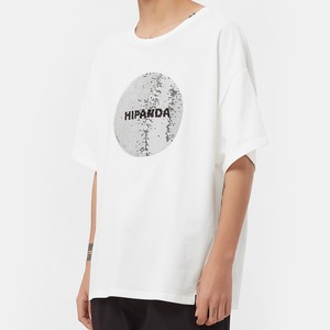 【HIPANDA ハイパンダ】メンズ 2WAYS スパンコール Tシャツ MEN'S 2WAYS HIPANDA LOGO SEQUINS SHORT SLEEVED T-SHIRT / WHITE・BLACK・GRAYISH BLUE