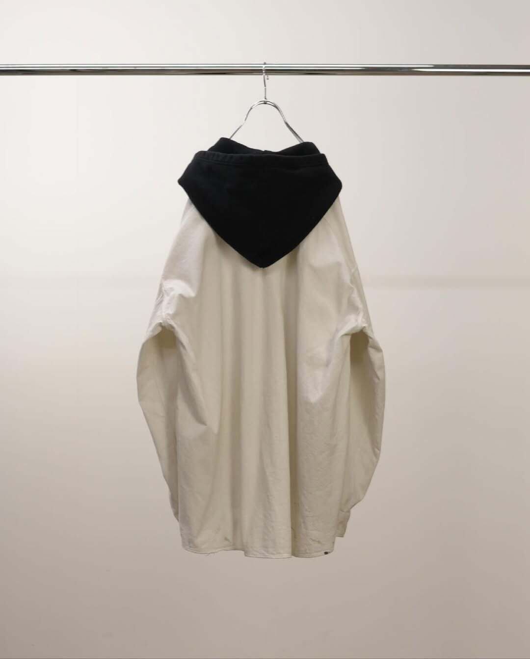 25AW】ANCELLM DENIM HOODIE SHIRT (WHITE) ANC-SH67-A | IAAAM ONLINE