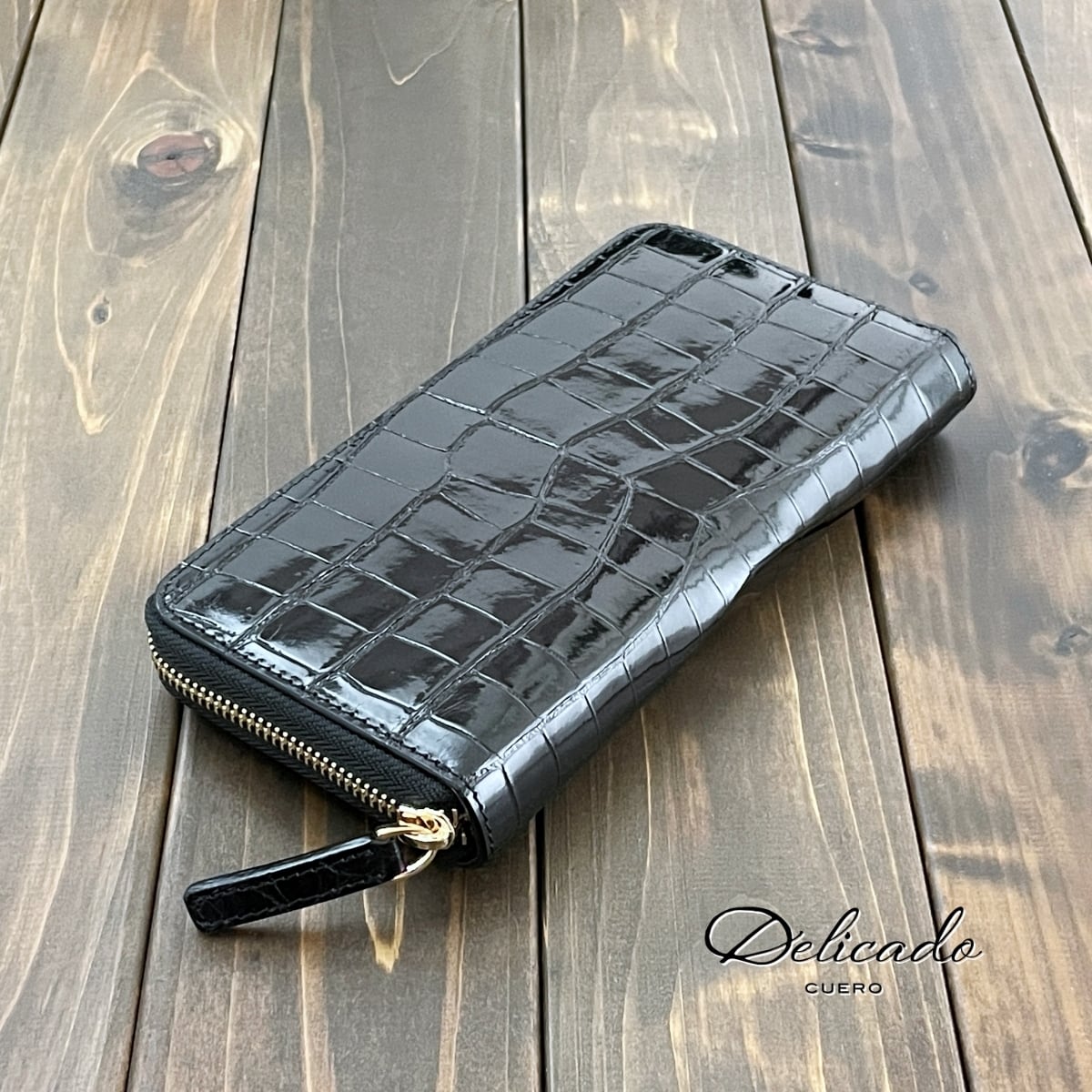 クロコダイル × パイソン 長財布 ブラック | CUERO DELICADO（クエロ