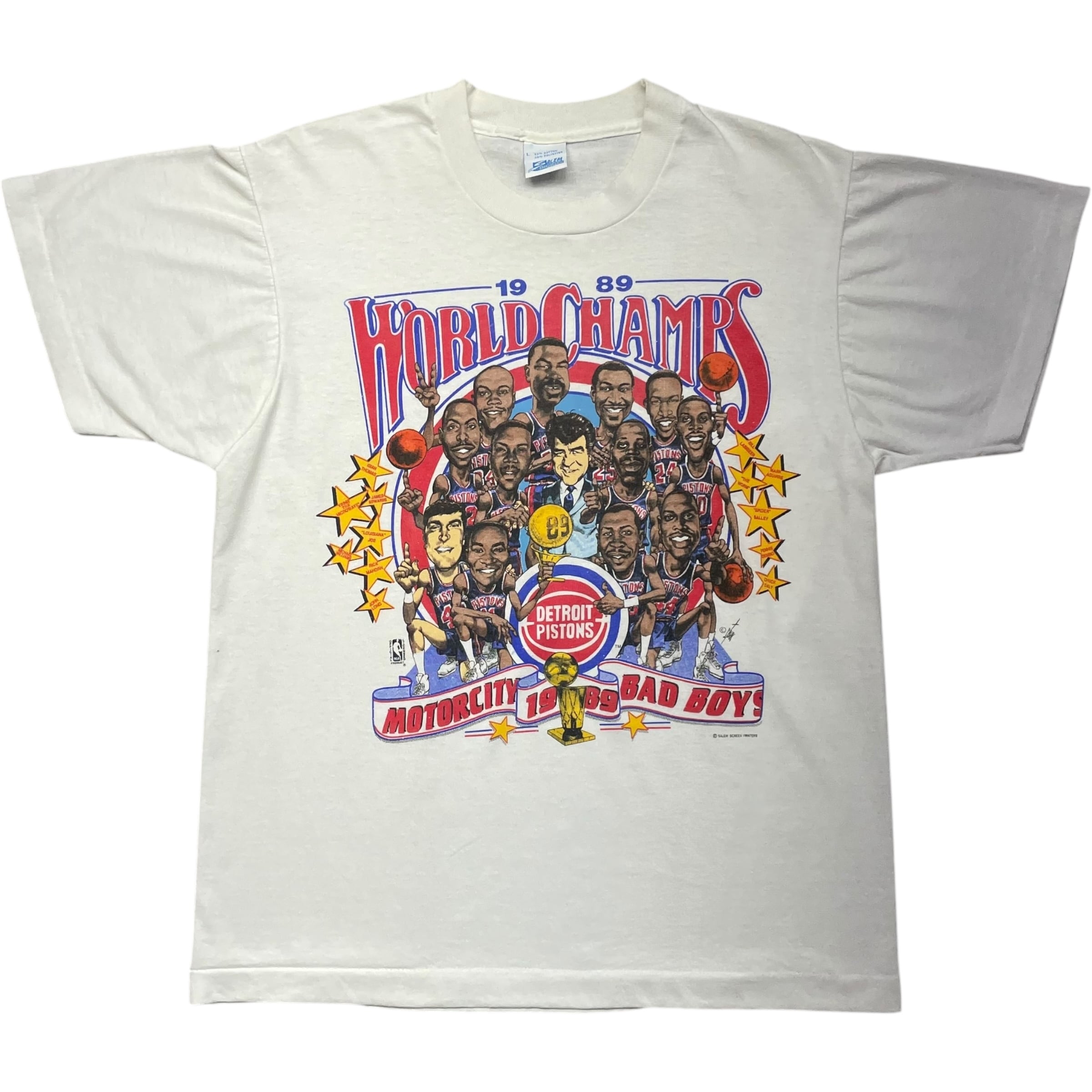 《L》 SALEM Tシャツ デトロイトピストンズ NBA シングルステッチ 80年代〜 no.7125