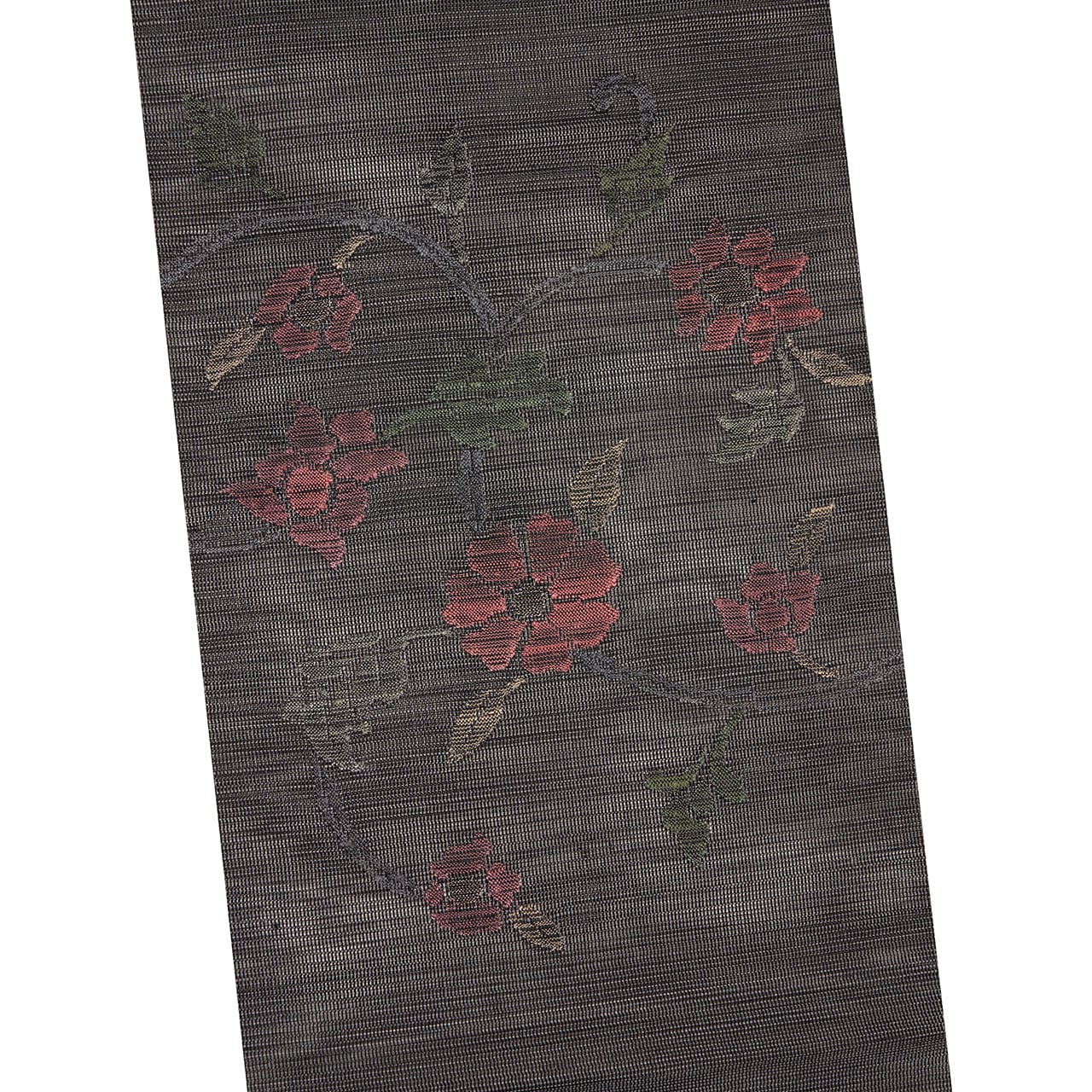 花唐草の模様 すくい織 夏八寸名古屋帯【中古】 | かわの屋