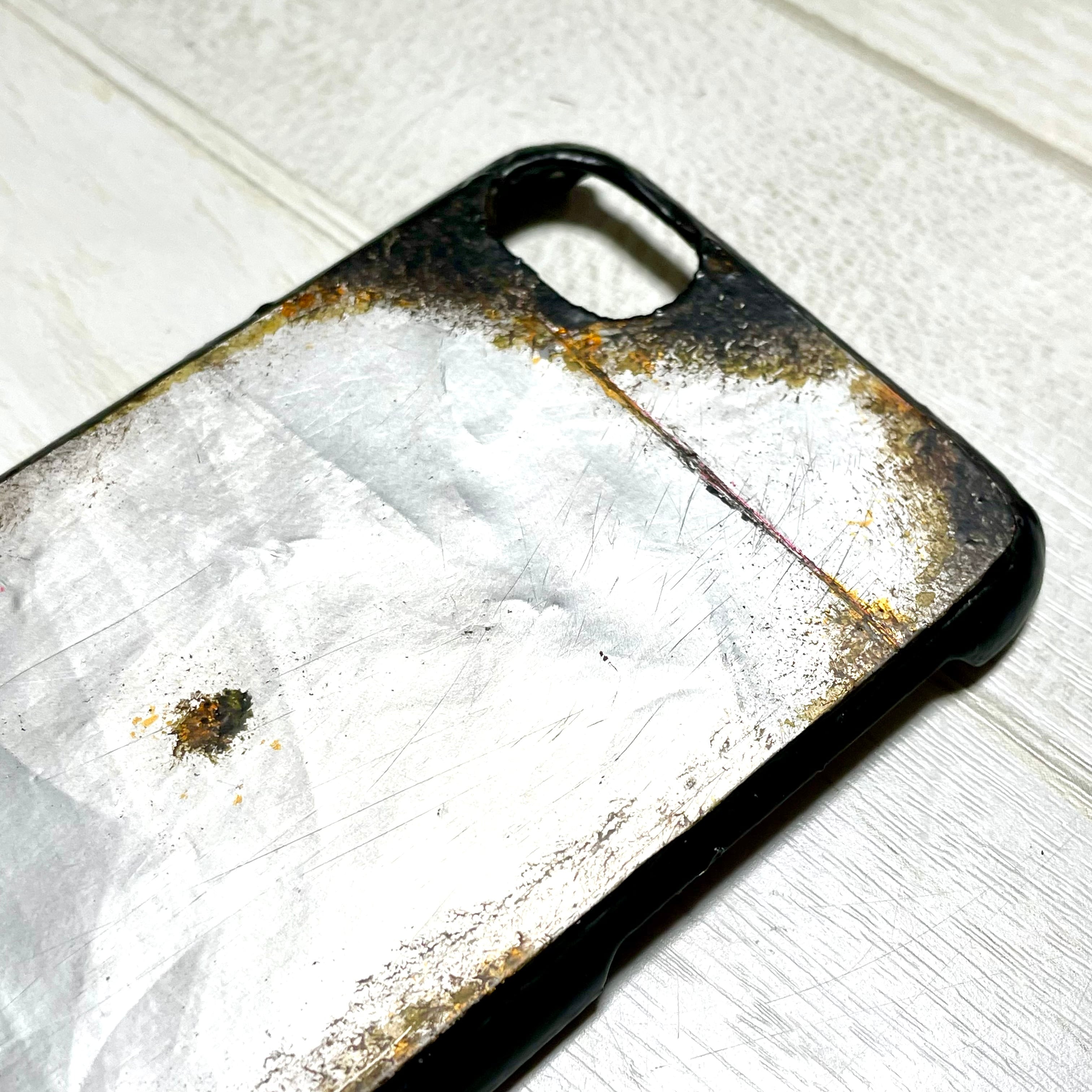 サビ塗装強化アルミプレートハンドメイドスマホケース | vintage works