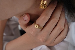 316L Elizabeth belt ring［gold］#r146