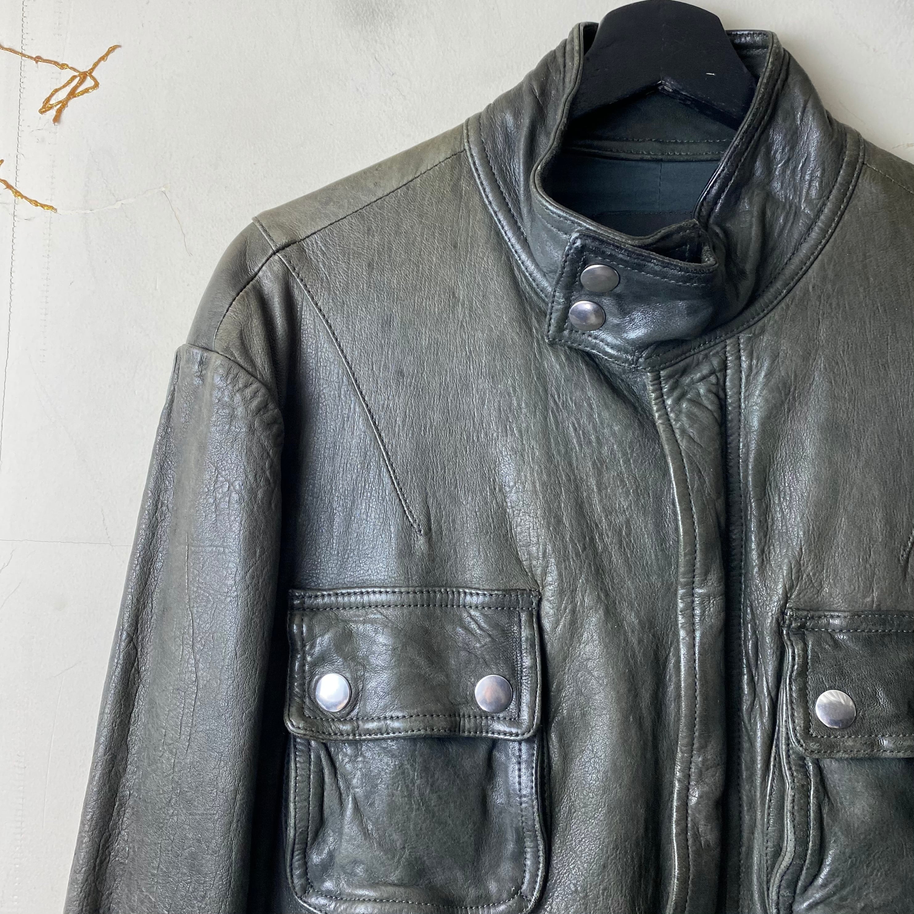 EMPORIO ARMANI leather coverall jacket | NOIR ONLINE
