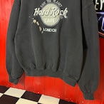 90s Hard Rock CAFE LONDON ブラックフェードスウェット　シルバー刺繍　
