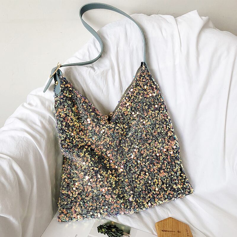 大容量バッグ女性バッグ2020夏の新しい波インワイルドスパンコールショルダーバッグファッションポータブルトートバッグ Tiancai_Wing_Bag5615541