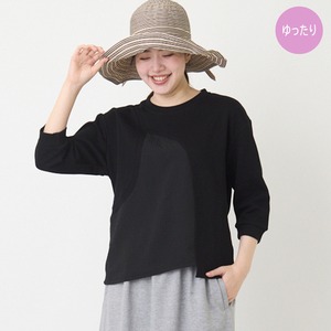 《ハッピープライス》切替ジャガードカットソー【ゆったりサイズ】＞