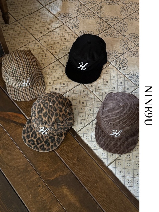 retro unisex leopard plaid hat cap 4color【NINE9584】
