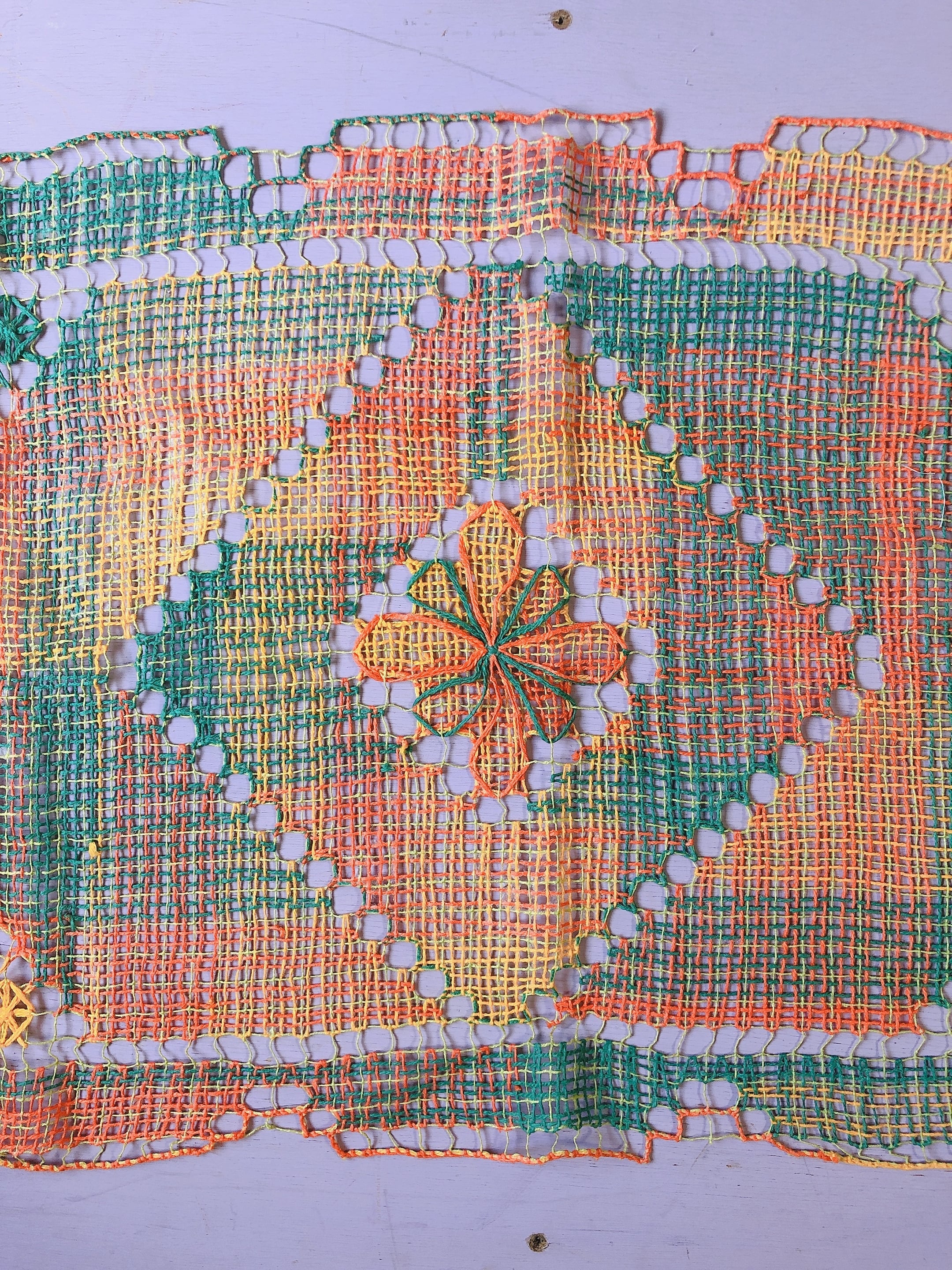 ブラジルの刺繍レース 小 オレンジ緑 | Pay ID